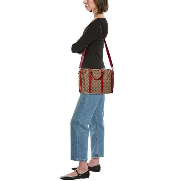 Gucci Hibiscus Red Gg Canvas Joy Boston (Authentic Pre-Loved) - Picture 5 of 5